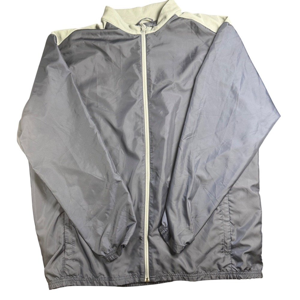 Adidas Golf Windbreaker Jacket Full Zip Lightweight Gray 2XL Mens - Picture 1 of 6